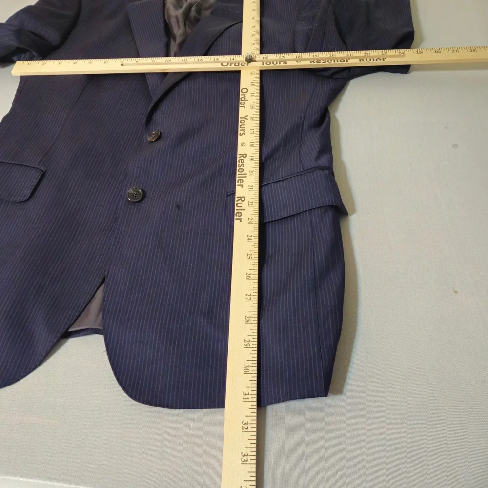 Saks Fifth Avenue Ermenegildo Zegna Blazer Mens Blue Pinstripe‎ Silk Wool Jacket